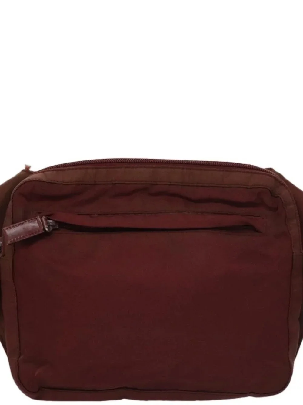 PRADA Shoulder Bag Nylon Red Silver Auth ti2546